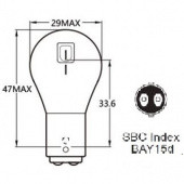 BAY15D HEADLAMP: BAY15D base headlamp bulb with twin axial filament from £0.01 each